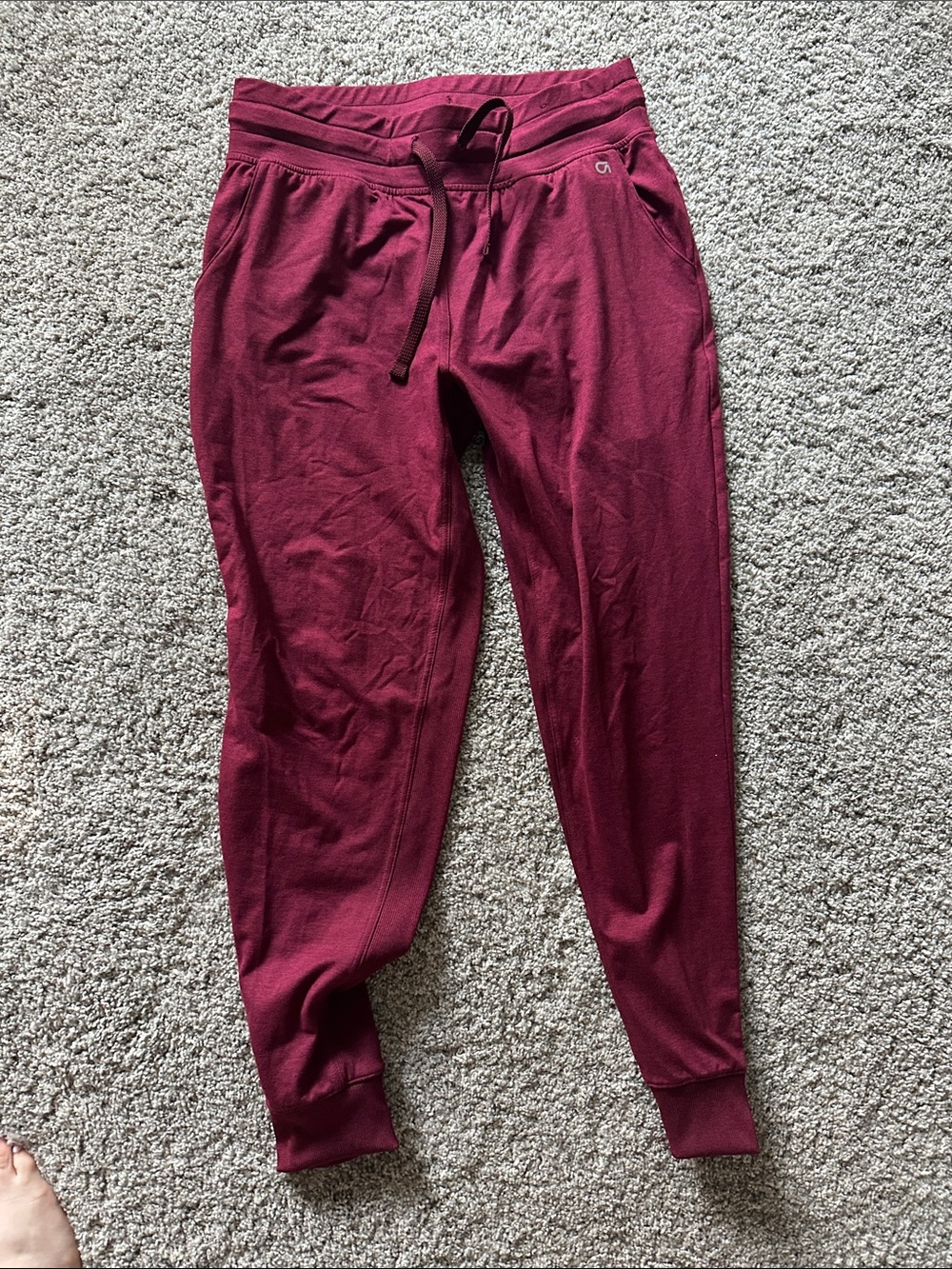 GapFit Soft Stretchy Burgundy Drawstring Joggers
